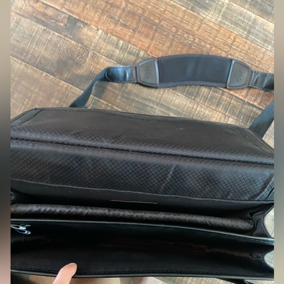 Leather brief case men’s black case - Picture 3 of 14